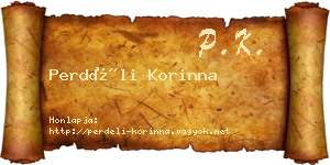 Perdéli Korinna névjegykártya